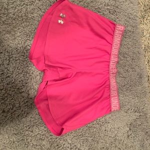 Pink under armour shorts